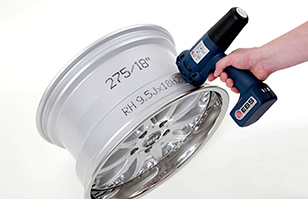 汽車配件噴碼標識——EBS手持噴碼機在輪轂（鋼圈）上標識應用